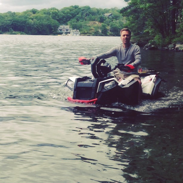 As his belt fills with water @rangerbob316 calmly rides in the lake. #swampdonkeys