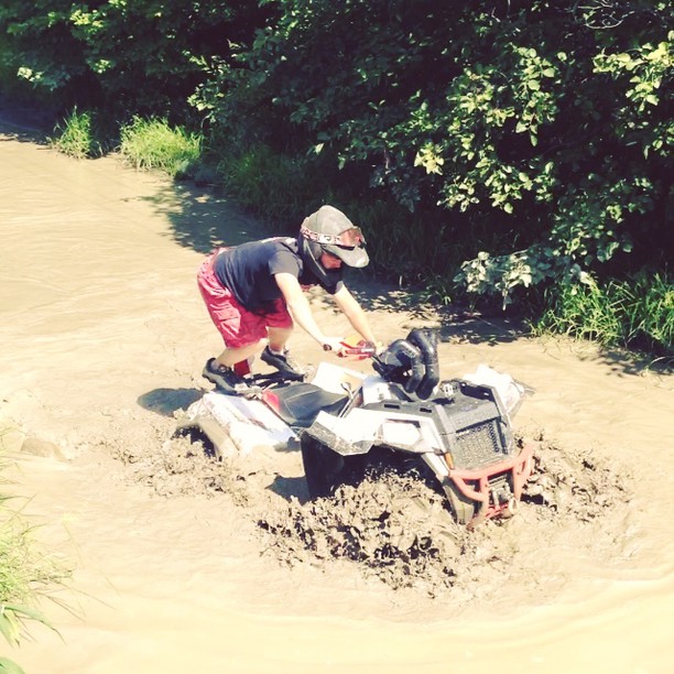 #swampdonkeys. @rangerbob316 was unprepared for water riding today. Don't get your shoes wet.