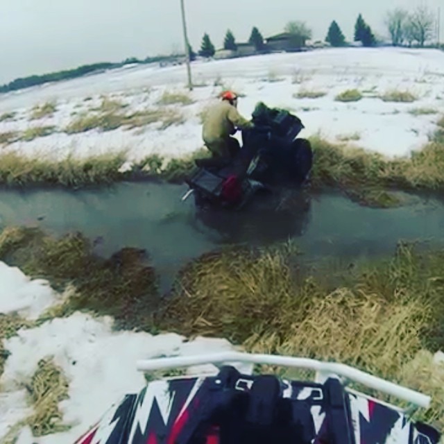 @tomdrich trying to climb a slippery river bank #swampdonkeys style #arcticcat