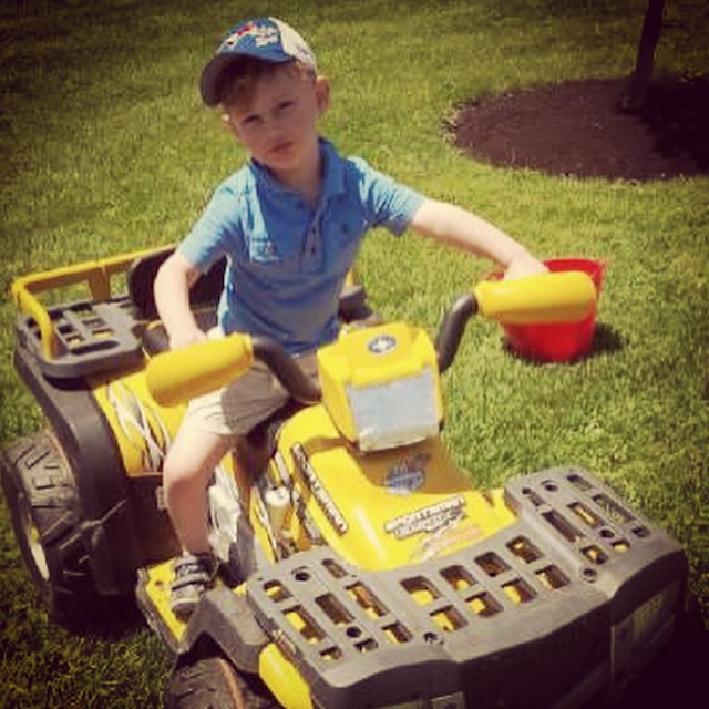 My nephew rocking the #sportsman #atv #24volt. Starting off early. Training to become a #swampdonkeys