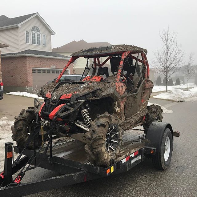 Found some #mud today riding. Huge thanks to @rubberdown_customs for my custom #radrelocate featuring a #swampdonkeys cut out for the #maverickxmr keeping it running mint all day