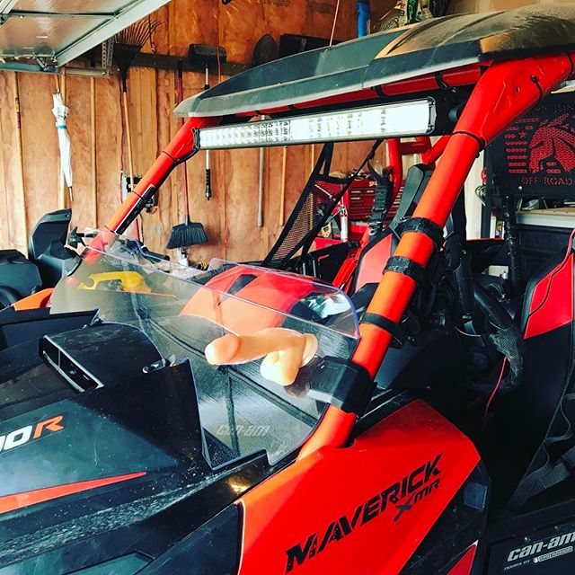 Got the new #maverickxmr #lightbar installed today. Can't wait to try it out tonight. Genuine #brp #canam #accessories better hold up. #swampdonkeys #1000 #canada