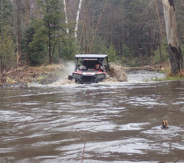 pushing through the water.