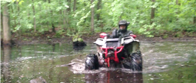 Scrambler XP Running Thru a Water Pit