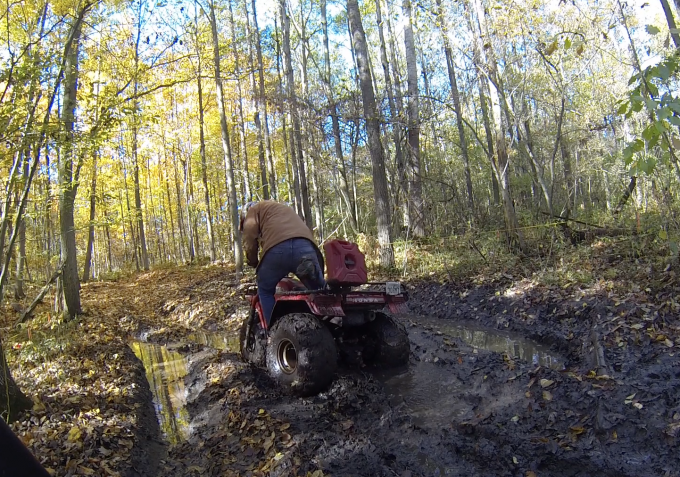 Big Red Digging Some ruts