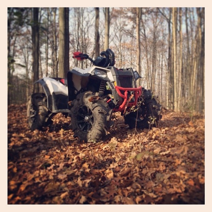 Fall ride. Forever alone. #atv #scrambler850 #swampdonkeys