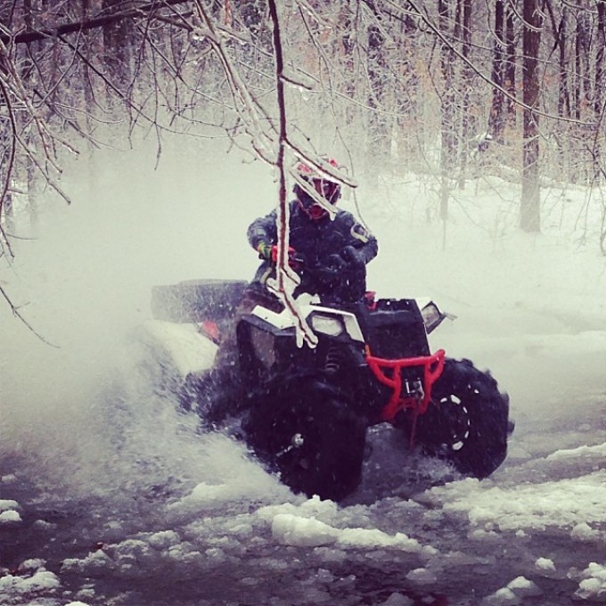 Playing on the ice #swampdonkeys #scrambler #polaris