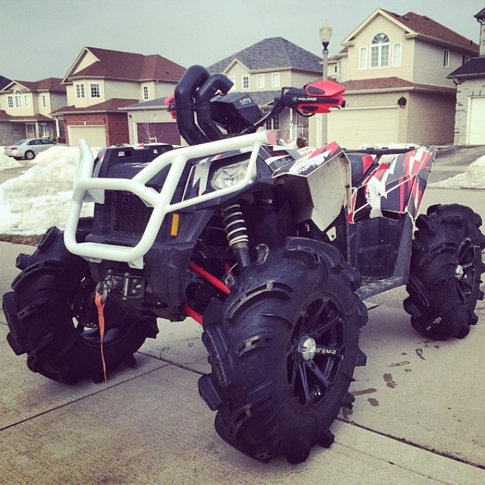 Graphics and brush guard complete @amrracinggraphics #swampdonkeys #polaris #scrambler850