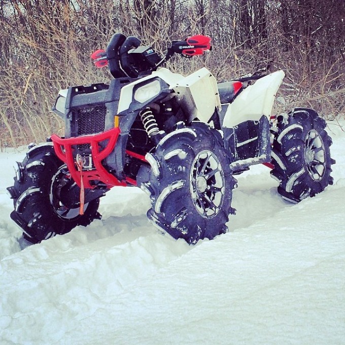 #polaris #scramblerxp #scrambler850 #swampdonkeys a good day for a snow ride @quadlyfe #catvos #silverbacks