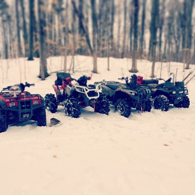 #swampdonkeys going for a winter bush ride #scrambler850 #polaris #gorillaaxel