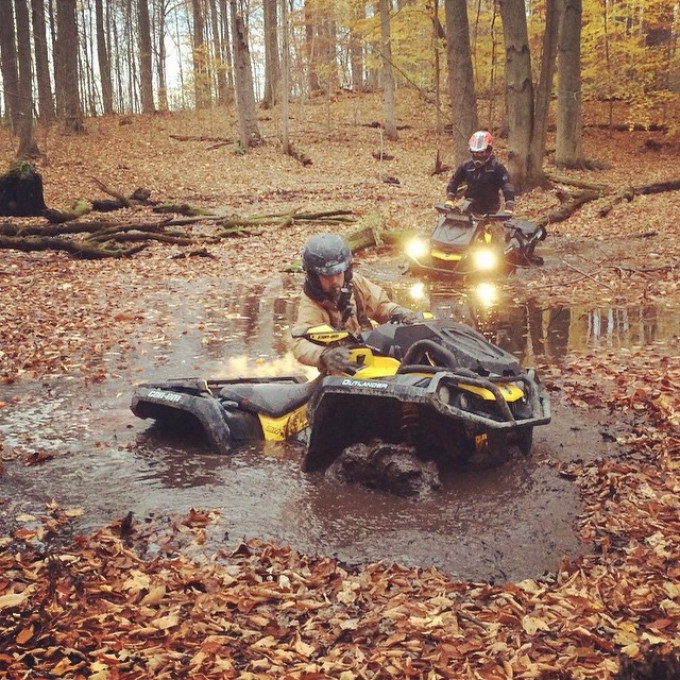 This leaf pile turned into a mud hole. #swampdonkeys