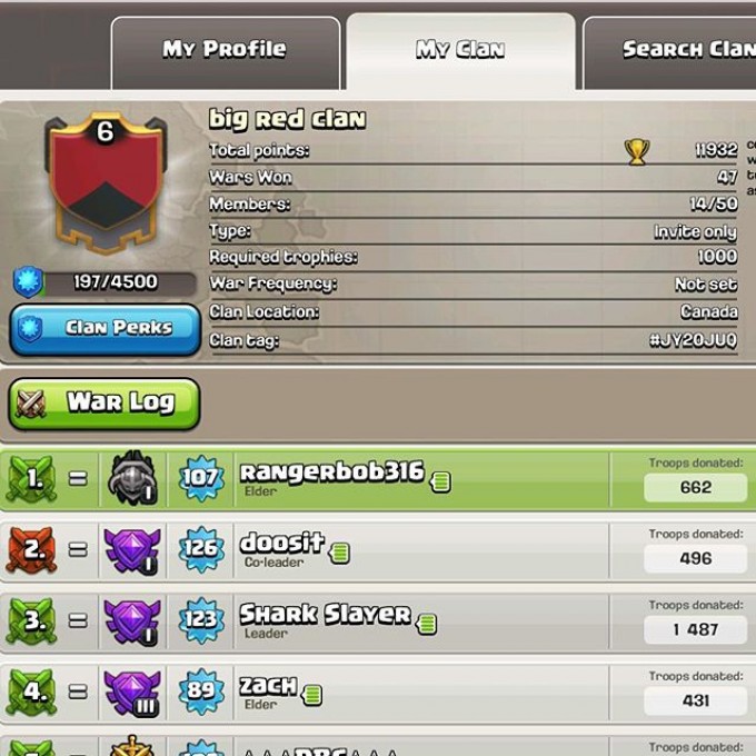 Looking for active CoC players to join. #Honda #bigred #swampdonkeys