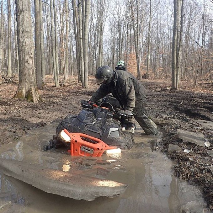 yeah the ice was a wee bit thick in places. #SwampDonkeys