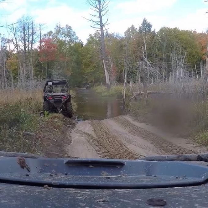 Little water crossing with @cweebs #swampdonkeys. @smithjaret chose the high ground. His machine is stock, with no snorkels.