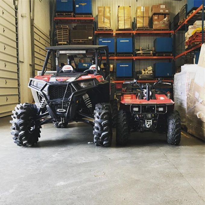 Having a hard time deciding which one to bring for our fall ride. Last year the rzr ended up with 3 slashed tires. Maybe I’ll put the bayou in the back as a back up. #rzr900 #polaris #bayou300 #kawasaki #swampdonkeys