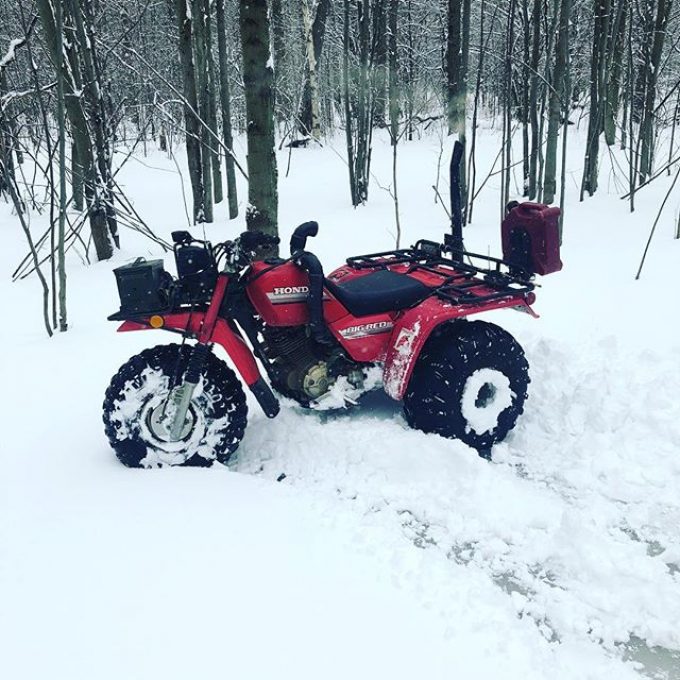 #snowday #ride with the #hondabigred #swampdonkeys #superbowl52